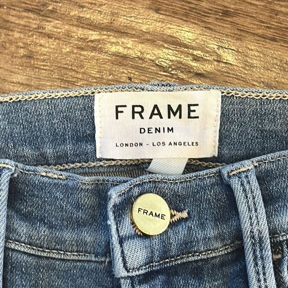 ✨ Frame Le High Skinny Crop Jeans - Medium Distressed, Size 24, Inseam 26” - Picture 2 of 5